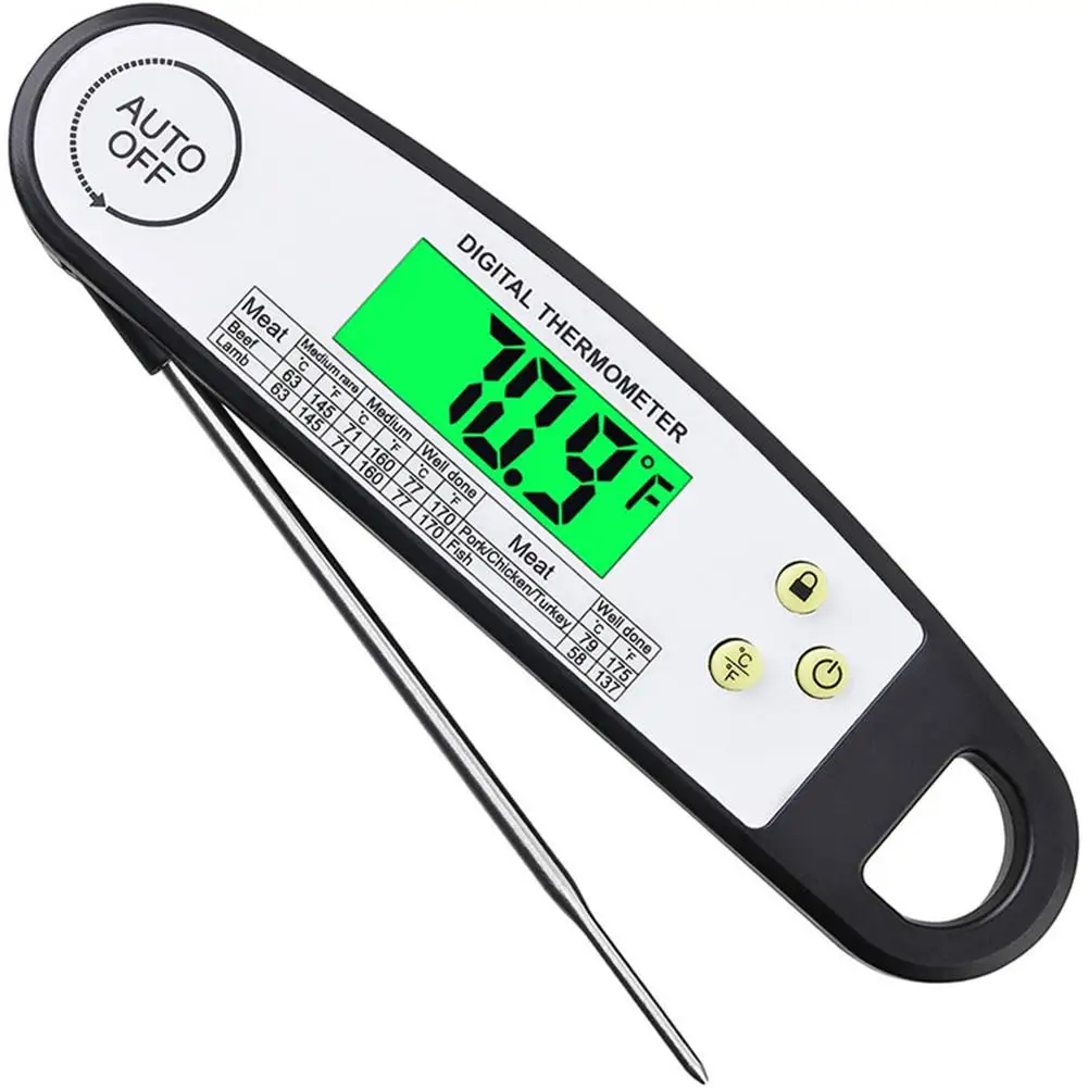 

Waterproof Digital Instant Read Meat Thermometer With 4 Inch Folding Probe Calibration Function For Cooking Food Candy,BBQ Grill