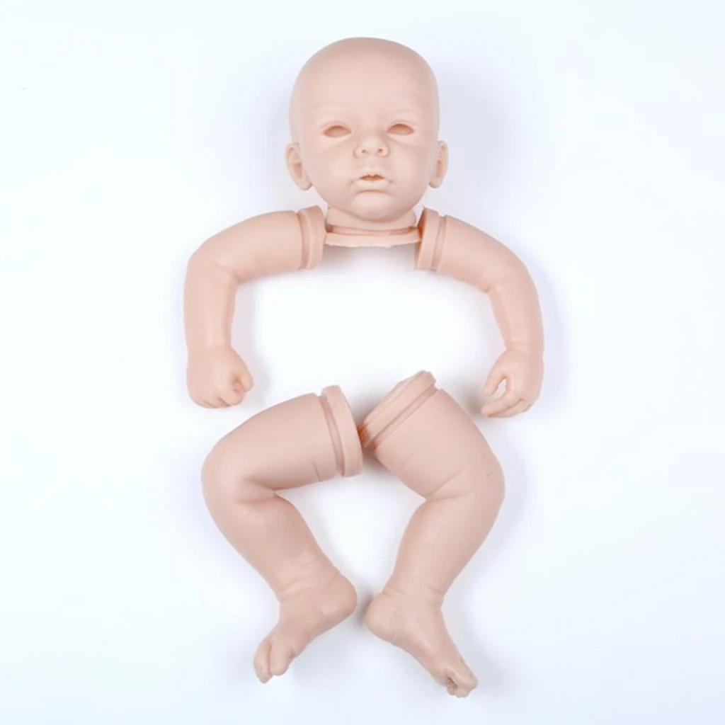 20inch Unpainted Reborn Kits Awake Baby Doll Soft Silicone Head 3/4 Arms Full Legs Kids Gift Adult Collections Dolls Accessories