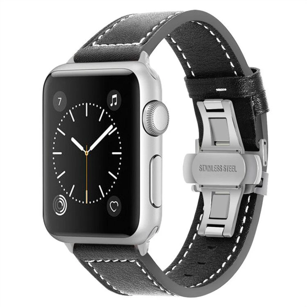Кожаный ремешок iWonow для iWatch Apple Watch 38 мм 40 42 44 серия 5 4 3 2 1 мужской женский
