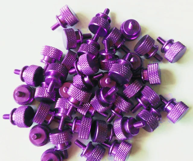 5Pcs M4*16/20 Aluminum Alloy Computer Case Screw Hand Screw Screw Knurling Screw Thumb Screw Side Plate Screw - Цвет: purple