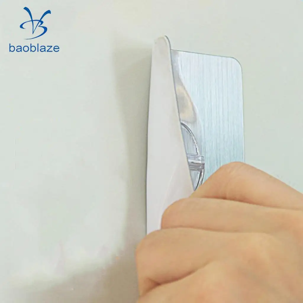 Pack of 4, Heavy Duty Traceless Adhesive Hook - Washable & Reusable Utility Hanger for Kitchen Gadget Clothes Bath Towel 70x70mm