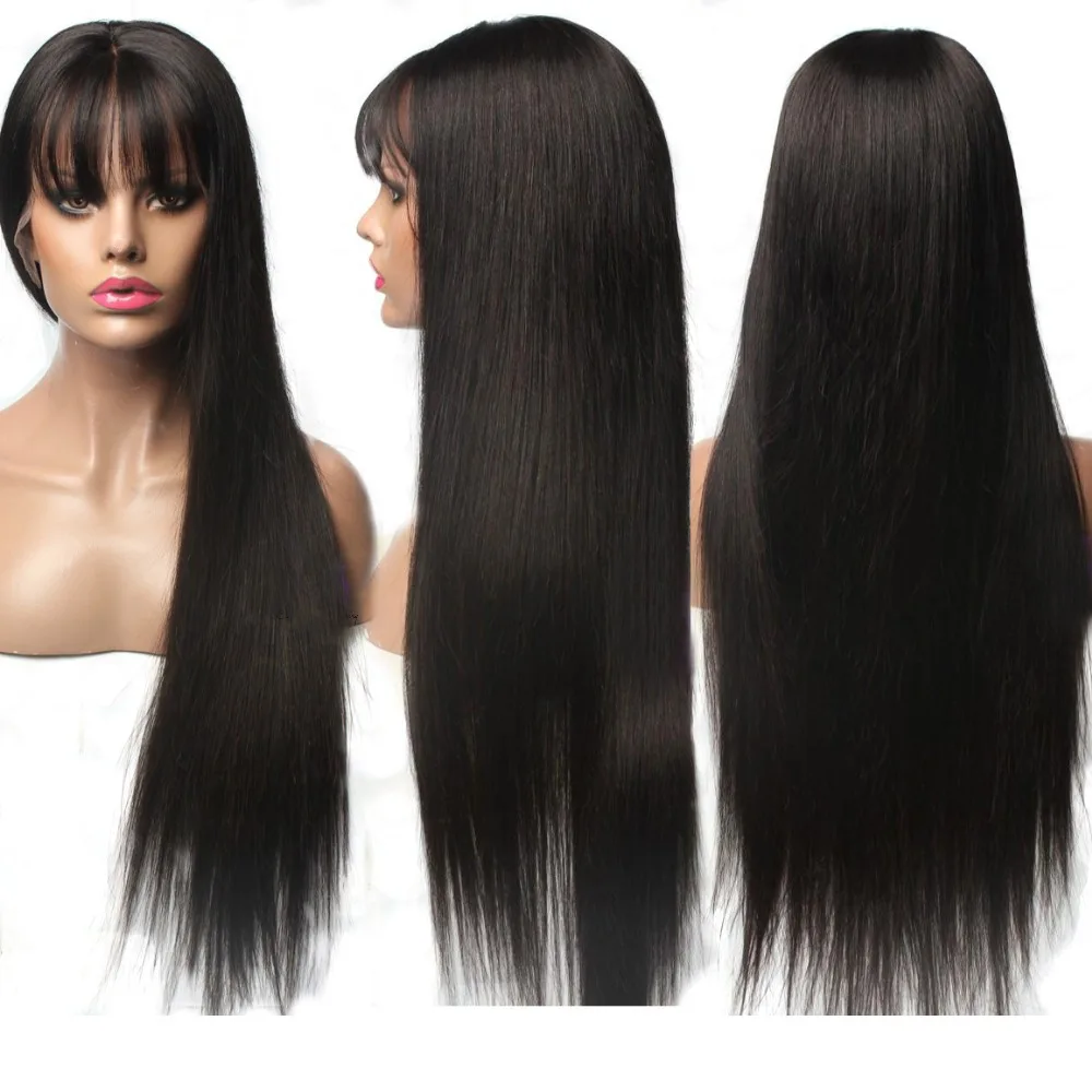  Hesperis Lace Front Human Hair Wigs With Bang For Black Woman Brazilian Remy 13X6 Lace Front Wigs P