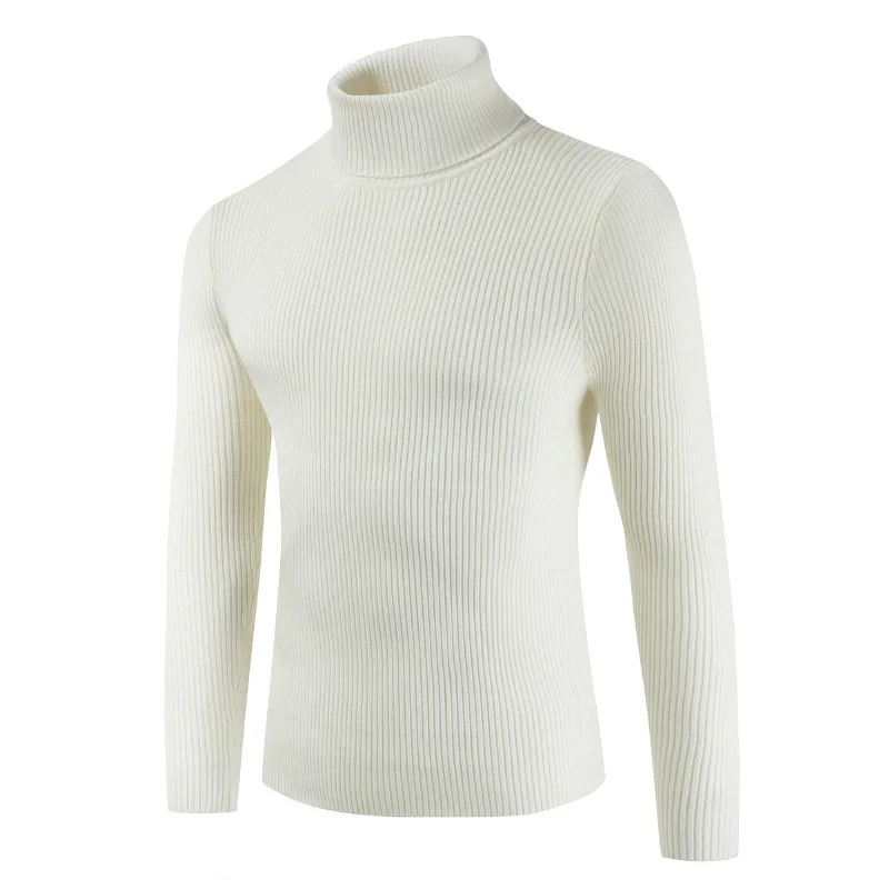 Мужской свитер, мужская осенне-зимняя одежда, теплый свитер, Однотонный свитер с длинными рукавами, водолазка, пуловеры, мужской свитер - Цвет: XZ01990