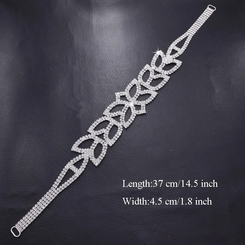 Rhinestone bridal dress belt for women (6)