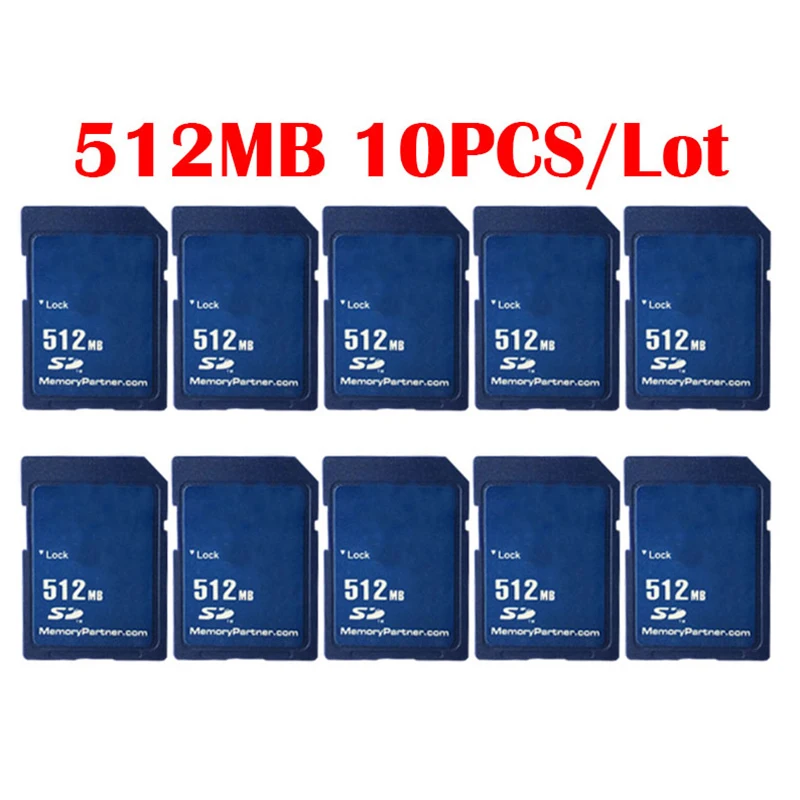 10 шт./лот, цена, стандартная sd-карта 256MB 512 MB 1GB 2GB SD, безопасная цифровая флеш-карта памяти Tarjeta Carte