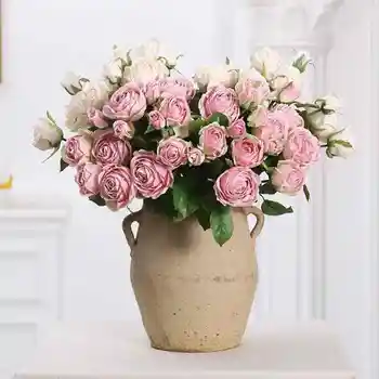 

2019 beautiful rose peony artificial flower silk peony small bouquet family party wedding decoration fake flower