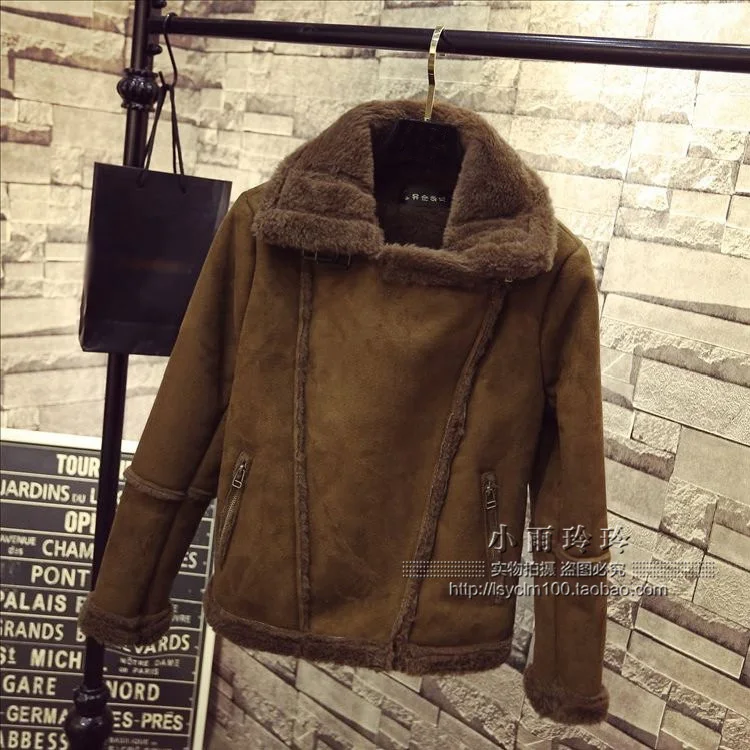 Goedkoop Winter Locomotief Lam Bont Schapenvacht Jas Vrouwen Korte Plus Size 4XL 5XL 6XLThickening Slanke Fluwelen Gewatteerde Katoenen Jassen