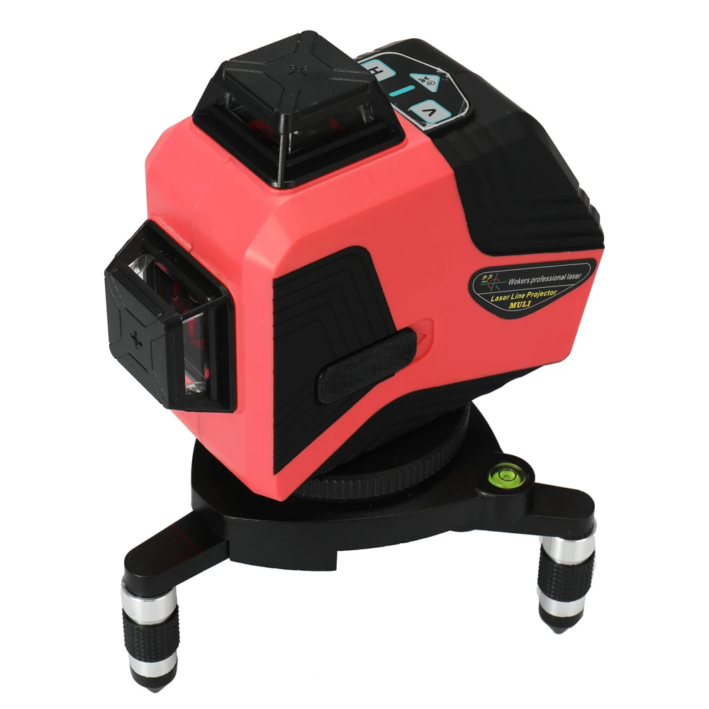 

3D 360-degree Laser Level Touch Key 12 Red Line Leveler Measurment Instrument nivel laser with Non-slip Fixed Base professional