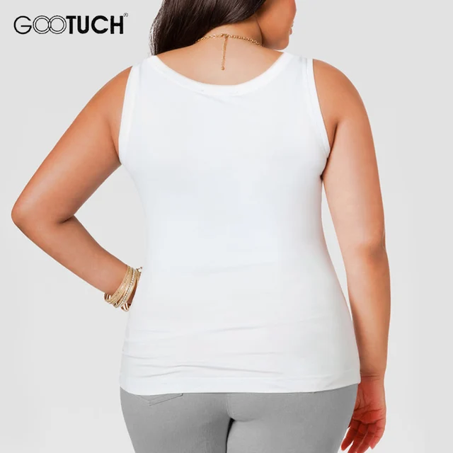 Womens Cotton Tank Tops Plus Size 4XL 5XL 6XL Women's Sleeveless T Shirt Large Size Undershirt Ladies Sexy White Singlet 049A 1
