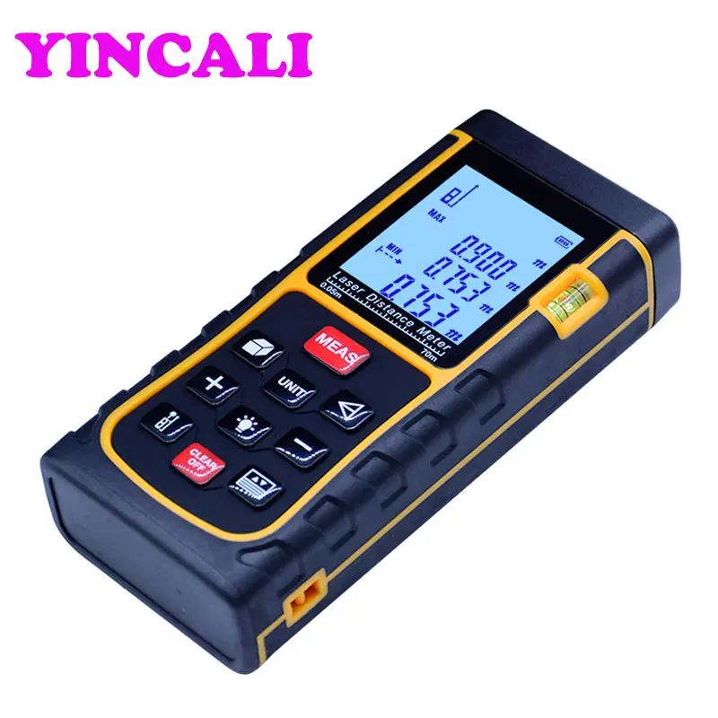 2 PCS/lot High Precision Handheld Laser Distance Meter SW-E70 Laser Rangefinder 70M storage 100 units also measure Area Volume
