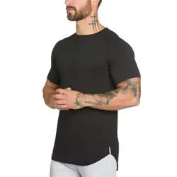2019 Новая брендовая одежда Для мужчин s черный футболка с коротким рукавом хип-хоп очень длинная майка футболки для мужчин хлопок