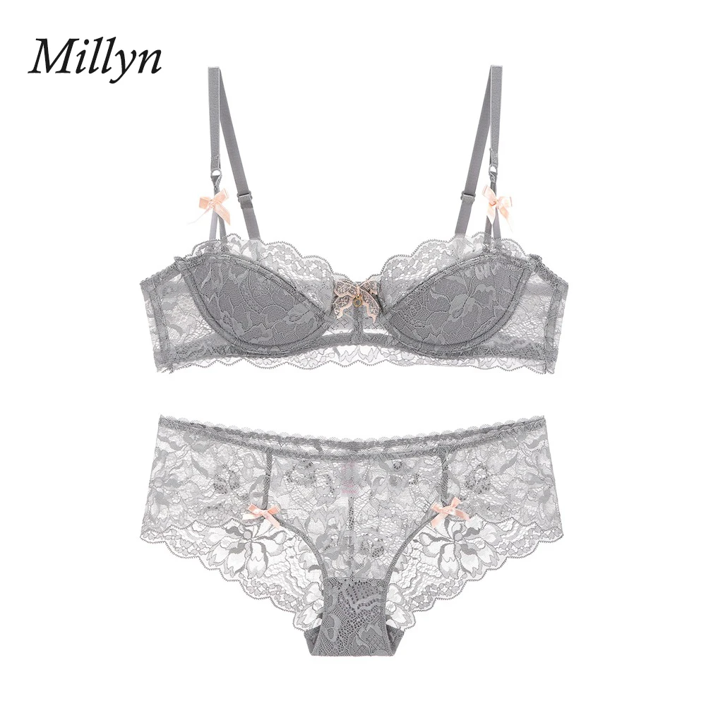 Millyn 2017 New Arrival Super Sexy Bra Briefs Set Franch Style Woman