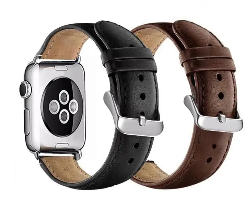 

Luxury high quality leather loop For Apple Watch Band 42MM 38MM 40mm 44mm for iWatch series 1 2 3 4 Strap Sports Buckle