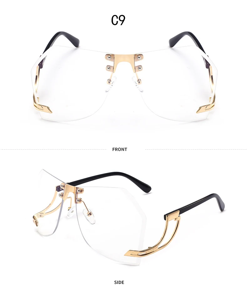 Нерегулярные бескаркасные Солнцезащитные очки женские градиентные сплав рамка Брендовые очки дизайнерские модные женские оттенки
