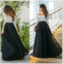 NEW!Kuhnliy cute style slash neck striped floor-length ball gown women dress empire spring summer dress party dress plus size