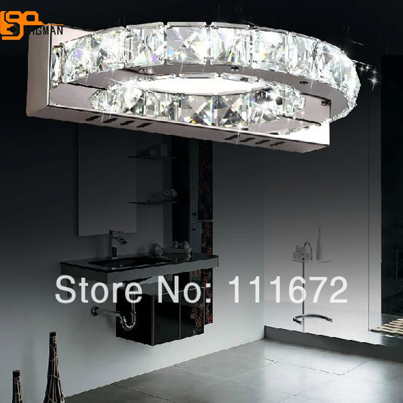 

hot sales minimalist deisgn crystal wall lamp modern LED light AC110-220V crystal bathroom sconces