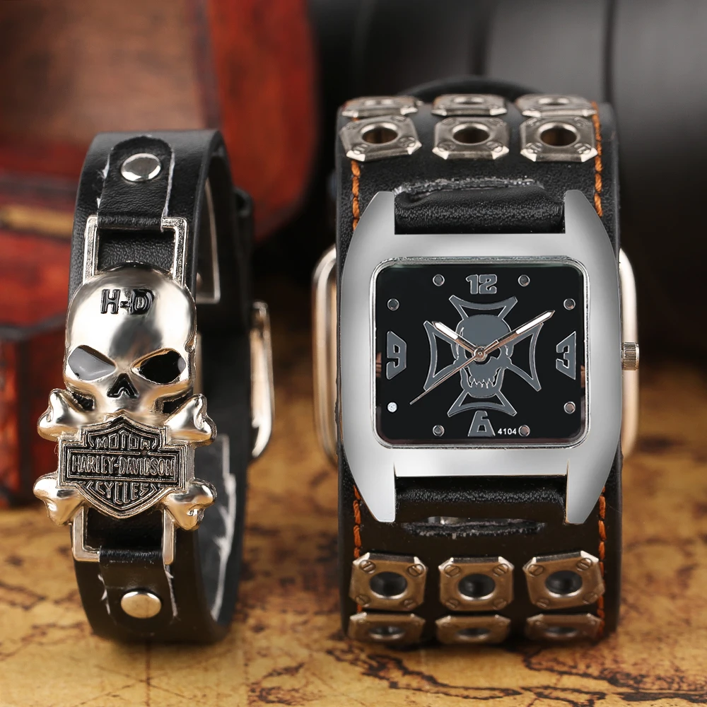 

Gothic Skull Punk Wrist Watch Mens Special Diago Ghost Style Quartz Watches With Skeleton Accessories Bracelet Steampunk Reloj