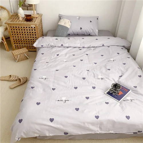 Multi color bedding Queen Twin size Duvet Cover 100%Cotton Bedding Set for Kids Youth Ultra soft bedsheets linen fitted sheet - Цвет: bedding set 15