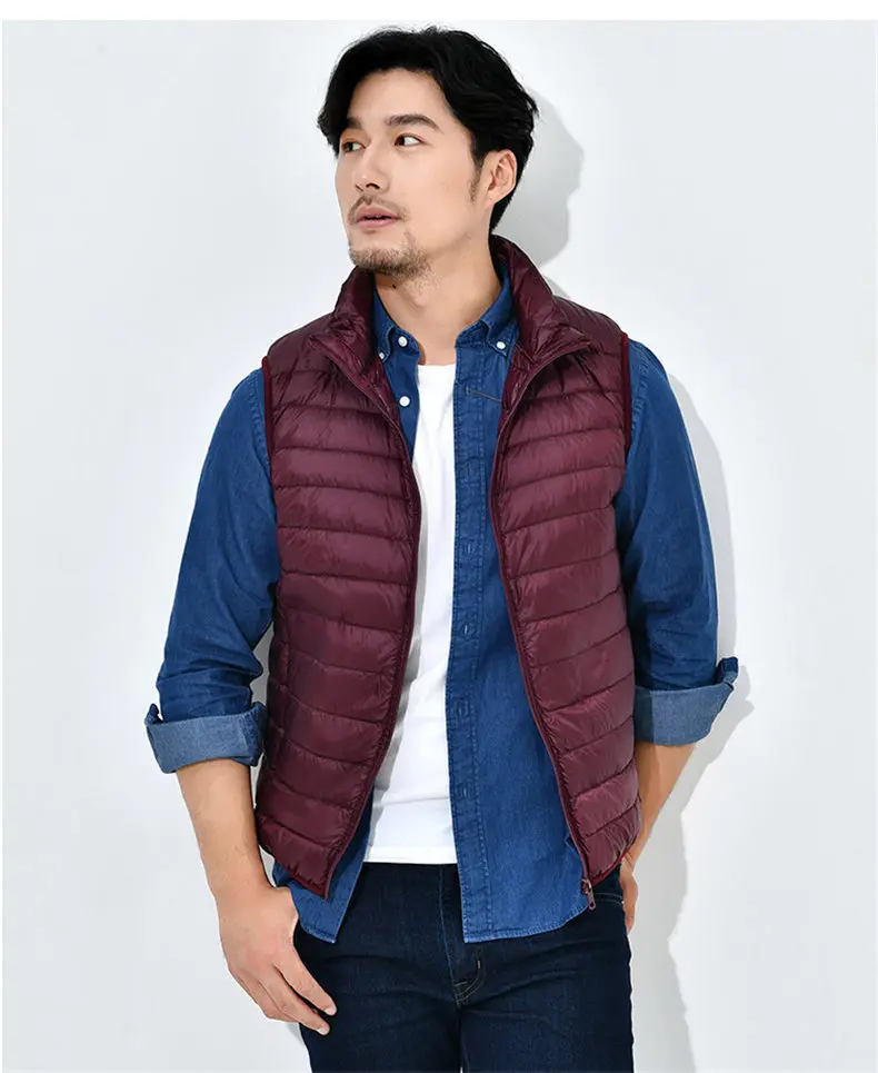 8Colors Winter Autumn 90% White Duck Down Vest Men Keep Warm Male parka Sleeveless Coat Man Muls Brand Cothing Feather Outwear-08