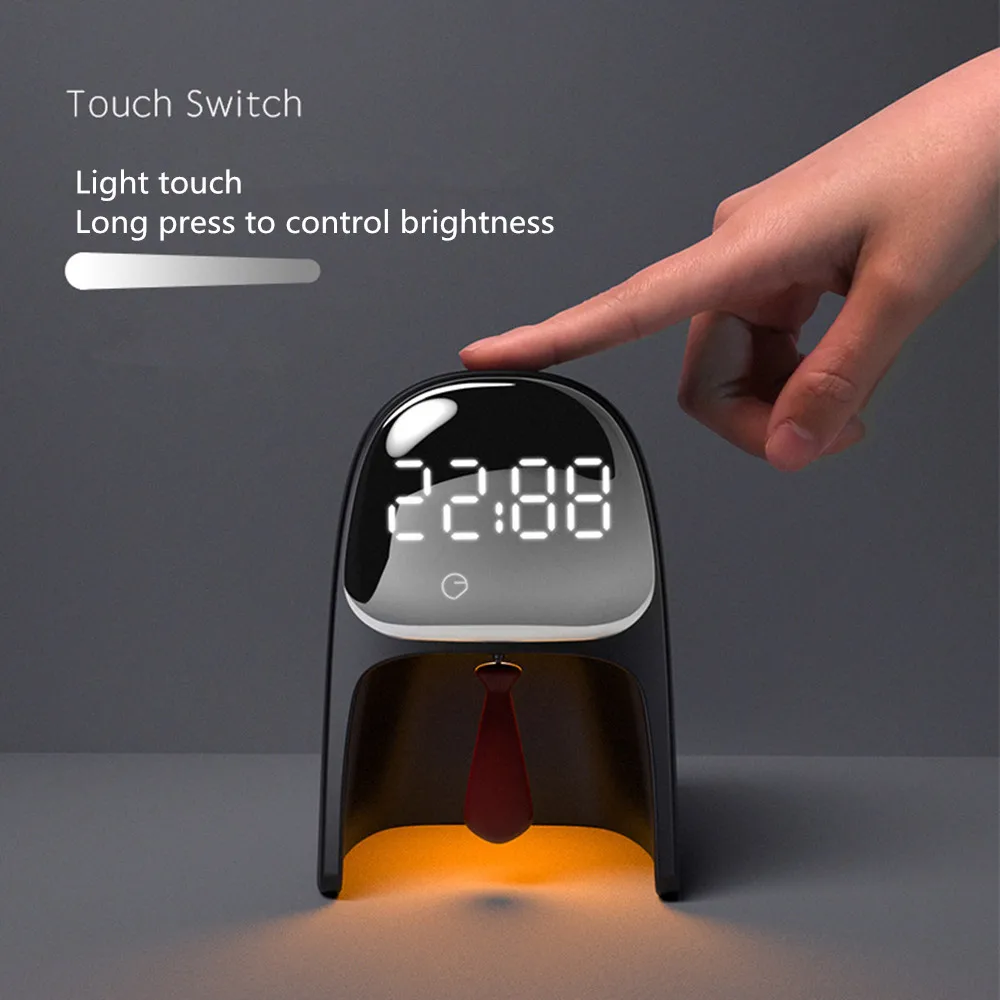

Creative Mask Alarm Clock Lamp 2 Modes Smart Multi-function Timed Sleep Voice Wake Up Night Light Bedside Table Lamp
