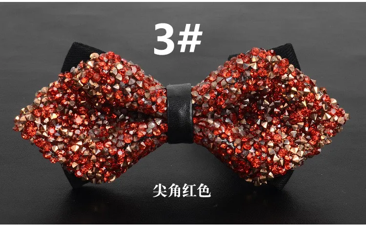 Британский стиль BowtieClothing аксессуары яркий алмаз острым рубашка с галстуком-бабочкой с бантом в полоску Свадебная вечеринка JO1861210