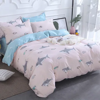 

2019 New AB Side Bedding Solid Simple Bedding Set Modern Duvet Cover Set King Queen Full Twin Bed Linen Brief Bed Flat Sheet Set