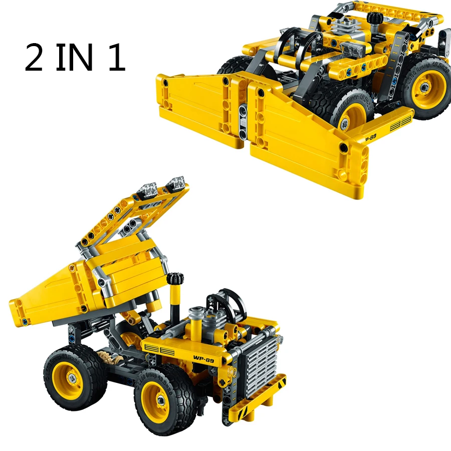 

Decool 3363 TECHNIC 2 In 1 Mining Trucks Wheeled Bulldozer Assemble Building Blocks Toy Bricks Compatible With 42035