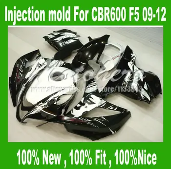

CBR600RR F5 Fairings for HONDA CBR600 F5 2009 2010 CBR600 RR 09 10 CBR 600 RR 09 10 11 12 fairing kits Black white + tank #6577J