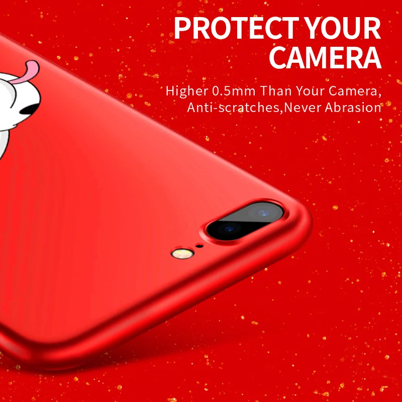 Чехол IIOZO с милым медведем для iphone 7 8 матовый жесткий пластиковый красный чехол