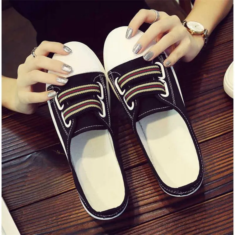

Women Flat Sneakers Women vulcanized sneakers breathable flat casual slip on woman spring and autumn canvas shoes