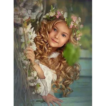 

Full Square Diamond 5D DIY Diamond Painting "Lovely girl" Diamonds Embroidery Cross Stitch Rhinestone Mosaic Children Decor Gift