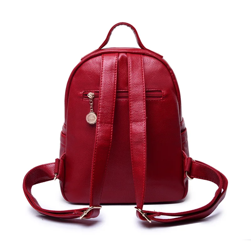 Las mujeres mochilas de cuero genuino de los estudiantes de la Escuela de chicas adolescentes pequeñas mochilas para mujeres bolsa de viaje mochila bolsas femininas