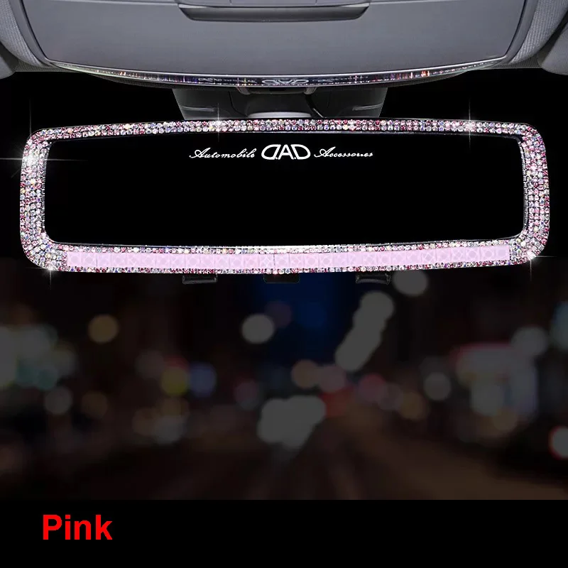 Diamond Car Rear view Mirror Rhinestones Crystal Auto Interior Rear View Decoration Car Accessories For for Girl Ladies Women