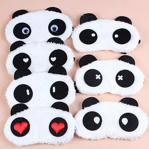 

1Pc Fashion 3D Soft Eye Sleep Mask Eyepatch Padded Shade Cover Rest Travel Relax Sleeping Blindfold White Panda Eye Care Tools
