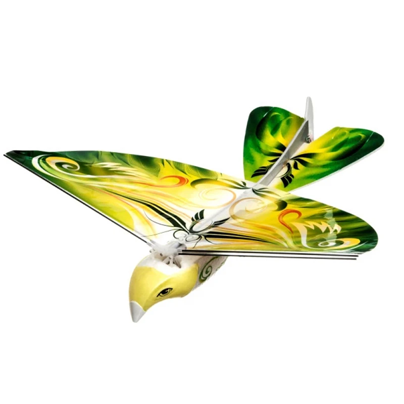Зеленый Mini Electronic RC Bird with Light Sound EPP Foam Remote Control Airplane Toys for Children 2.4 GHz Bird Flying Birds Model Toys - Цвет: Зеленый