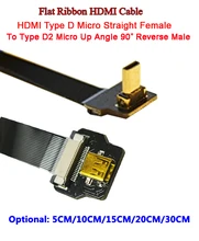 FPV Micro HDMI Cabo Em Ângulo de 90 Graus Macho Para Fêmea Micro Hetero Para GOPRO SONY A7RII A7SII A9 A6300 A6500 (REVERSO SOQUETE)