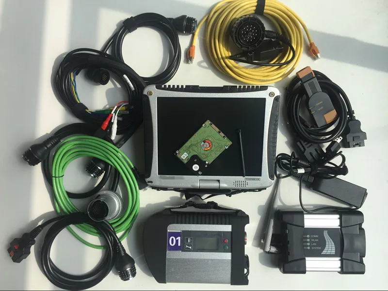 Mb Star Sd Подключение c4 для Bmw Icom Next Wifi 2 в 1 ноутбук Toughbook CF19 программное обеспечение Hdd