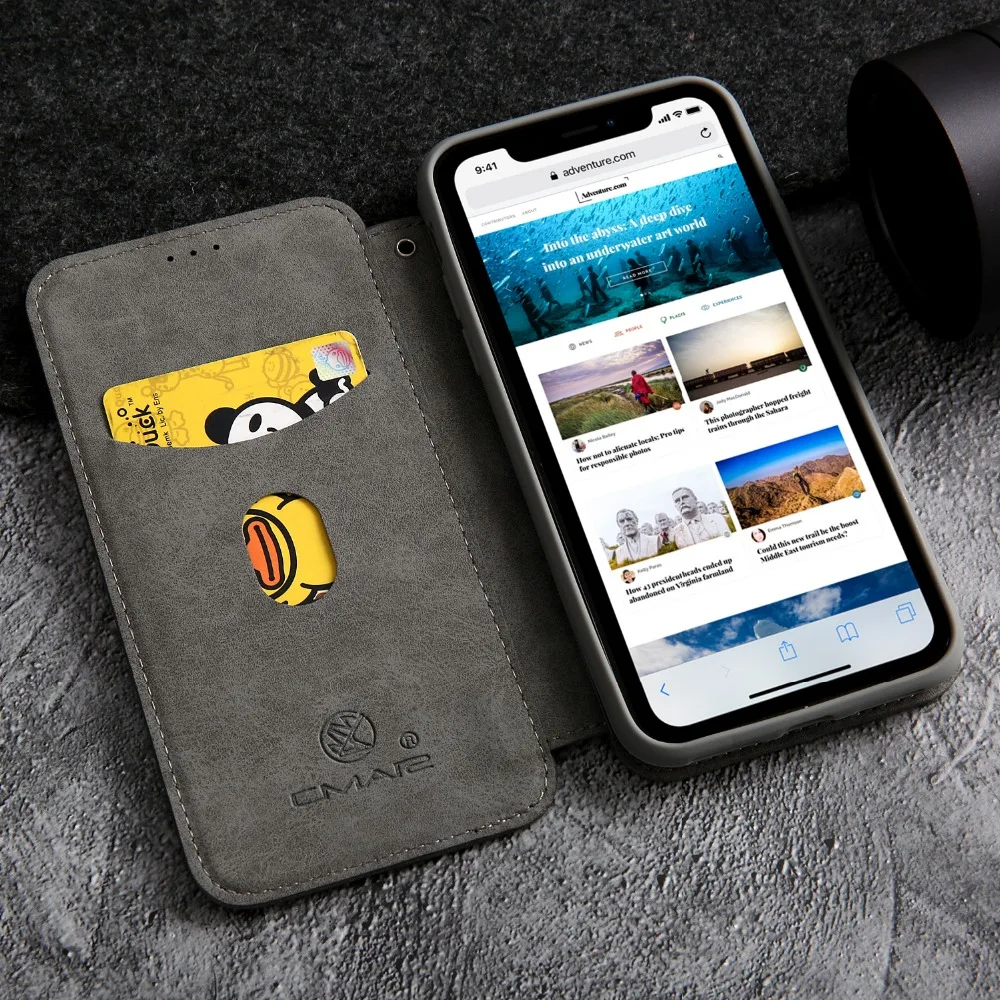 Роскошный Магнитный Флип-кейс из искусственной кожи с держателем для карт и кошельком для iPhone 11 Pro Max Xs Max XR X 8 Plus 7 Plus Cloud чехол для телефона