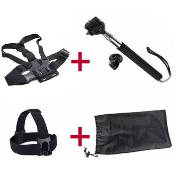 

Free Shipping!!Accessories Set 5 in 1 the Monopod / Chest Strap / Head Strap for GITUP Gopro Hero SJ4000 SJ5000 / XiaoMi Yi