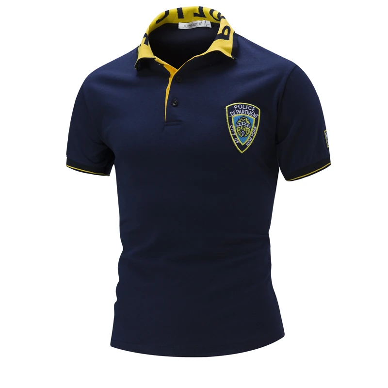 New fashion men polo shirt embroidery design free shipping short sleeve shirts 3 colors M L