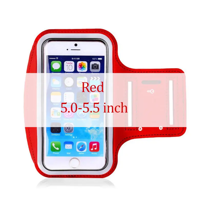 Наручный чехол для телефона 4 ''4,5'' 4,7 ''5'' 5,5 ''дюймовый спортивный держатель телефона чехол для iphone huawei samsung Xiaomi сумка для телефона - Цвет: Red 2