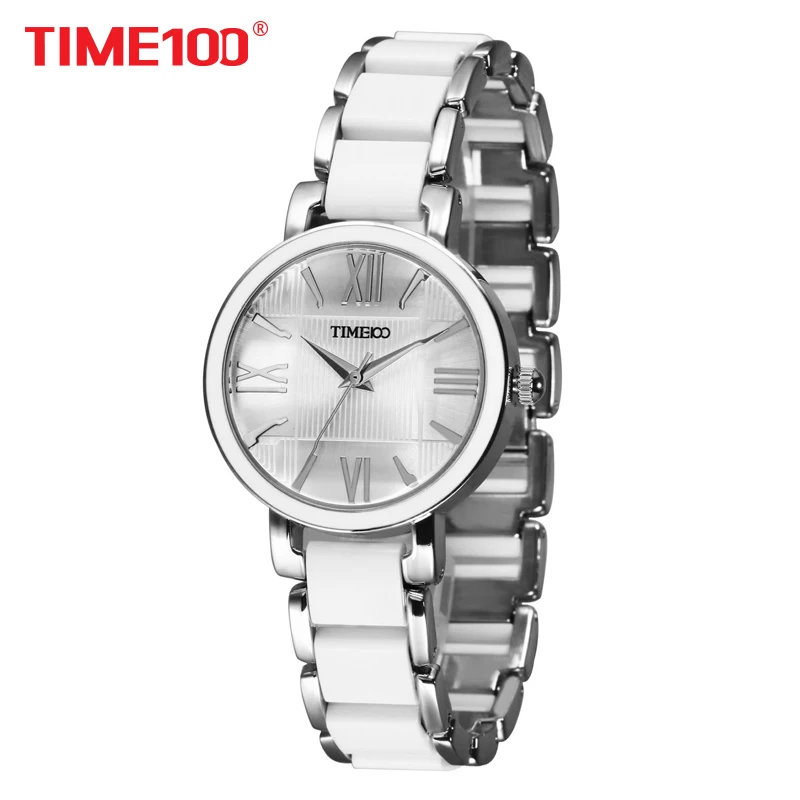 TIME100 женские Кварцевые Часы Белый Имитация Керамический ремешок Браслет-Часы Часы Дамы Повседневные Часы Часы женщины