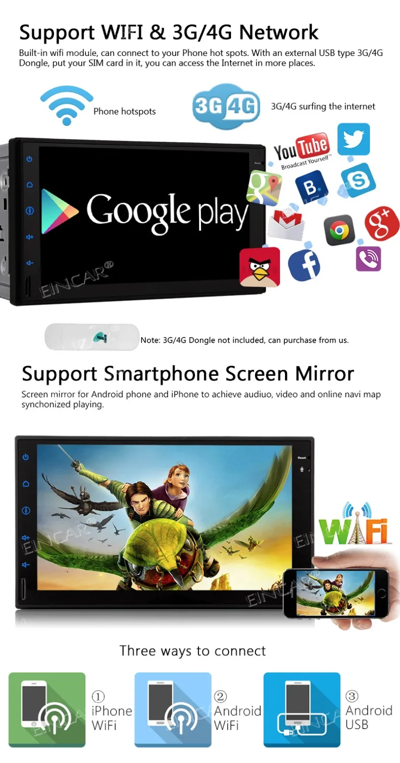 Discount ouchscreen Octa Core GPS Navigation Android 8.1 Oreo Car Stereo Double Din Head Unit 7 inch 2 din Car Radio Video No DVD Player 3