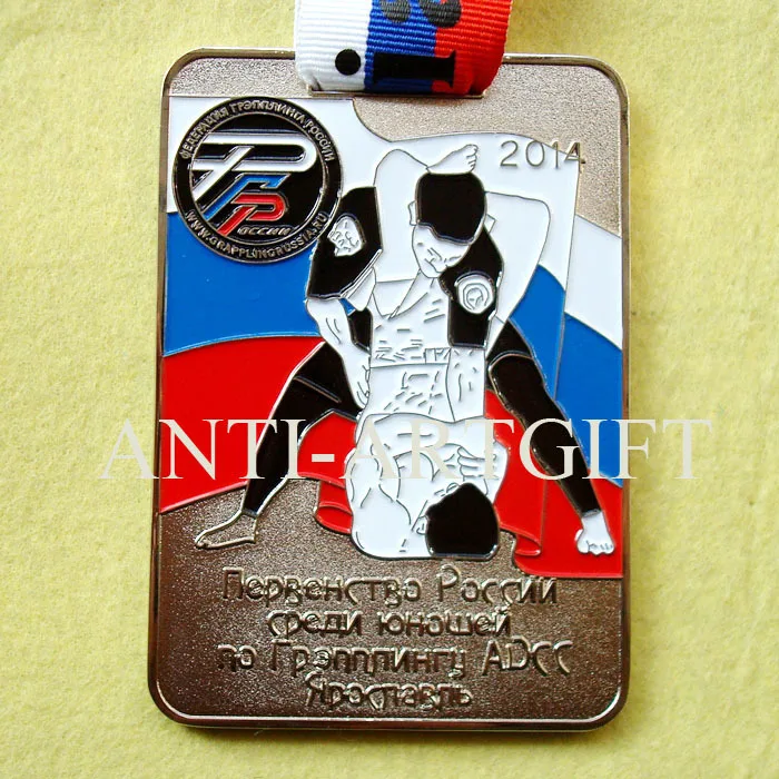 Русский большой медальон ADCC Спортивная награда квадратной формы