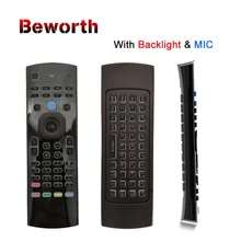 Russian T3 Backlight Mic 2 4G Fly Air Mouse with Microphone Mini Keyboard IR Learning Wireless