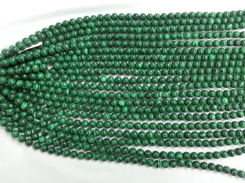 Reconstructed Malachite Round Loose Bead 4MM 6MM 8MM 10MM 12MM 16&quot | Украшения и аксессуары