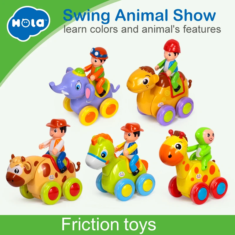 

5pcs/Lot Cartoon Animals Friction Push and Go Toy Cars Play Set for Baby Birthday Gifts