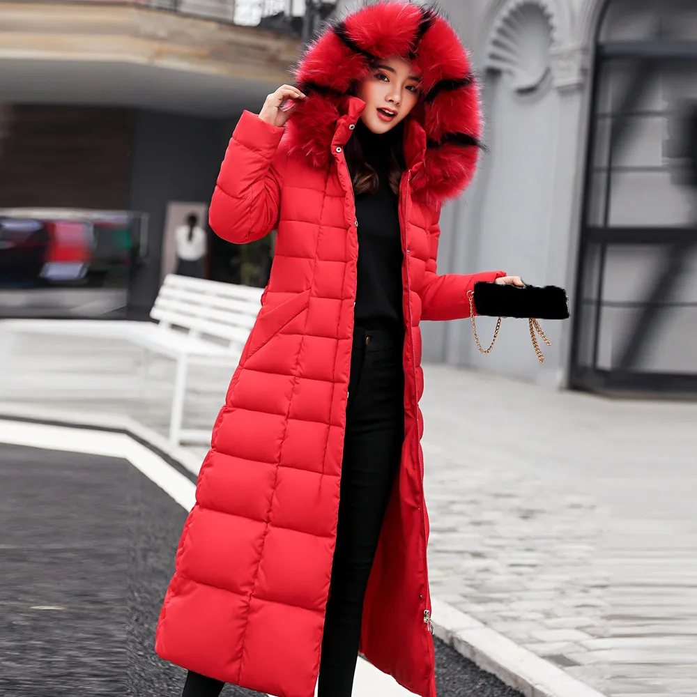 FREE OSTRICH Clothes coat Women Outerwear Fur Hooded Coat Long Cotton-padded Jackets Pocket Coats and Jacket women coat Winter