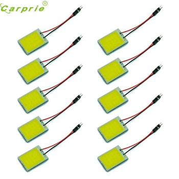 

Franchise 10 pieces 24 SMD COB LED Car T10+Festoon Adapte Light Panel Lamp 12V - White Lights Lamp Bulb 12V 0.09A light #0430