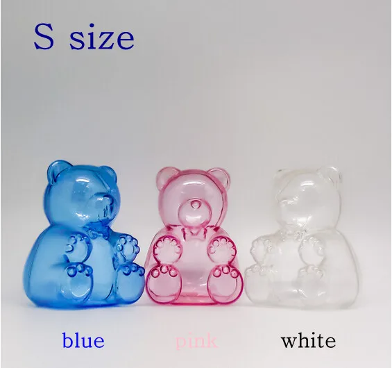 free shipping lovely S size plastic transparent bear candy box,7.5cm*5